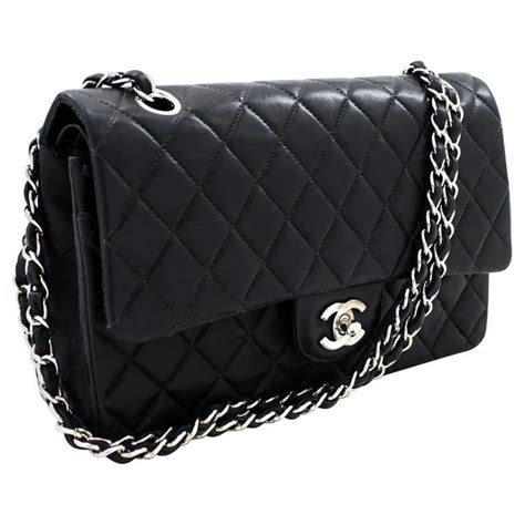 chanel black silver bag|chanel bag black and silver.